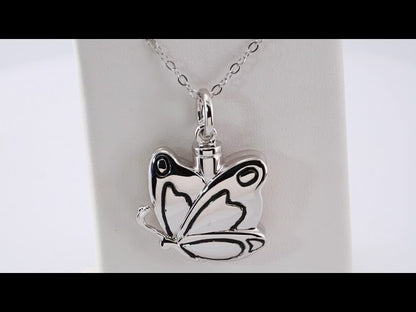Sterling Silver Butterfly Ash Holder 18" Necklace