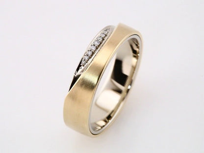 14K Yellow/White Gold .05 CTW Natural Diamond Band
