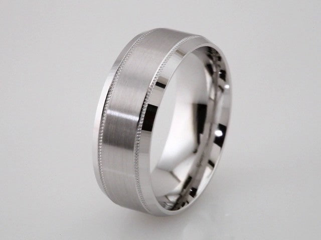Milgrain Beveled-Edge Comfort-Fit Half Round Band