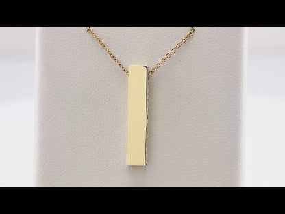 Engravable Sculptural Bar 16-18" Necklace