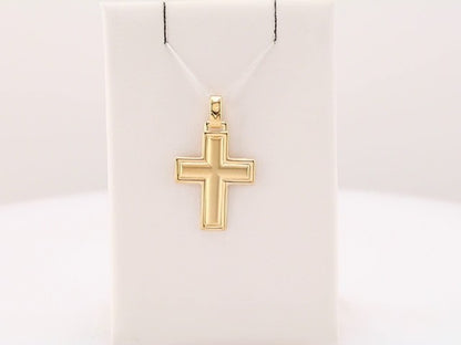 14K Yellow Gold 30x24 mm Cross Pendant