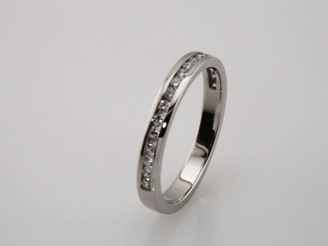 14K White Gold 3/8 CTW Natural Diamond Channel Set Anniversary Band