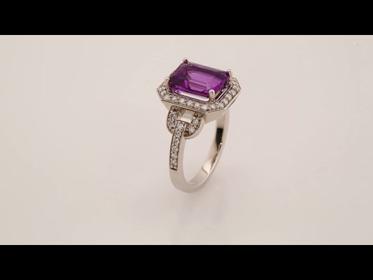 14K White/Yellow Gold Natural Amethyst & 1/2 CTW Natural Diamond Ring