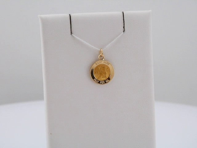 14K Yellow Gold Round St. Mark Medal