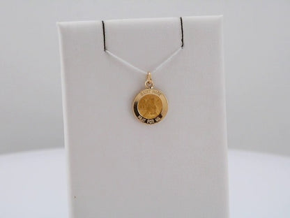 14K Yellow Gold Round St. Mark Medal