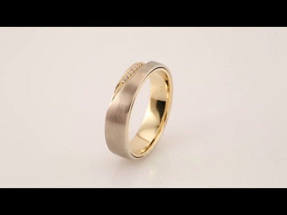 14K Yellow/White Gold .05 CTW Natural Diamond Band