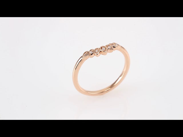 .025 CTW Natural Diamond Floral Contour Band, 4.61 mm