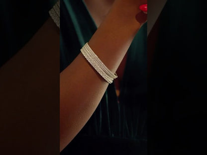 2 CTW Lab-Grown Diamond Flexible Bangle 7" Bracelet (BRC1002)