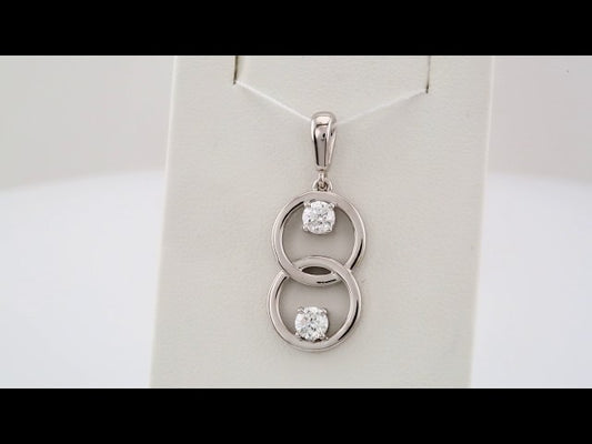 14K White Gold 1/2 CTW Natural Diamond Pendant