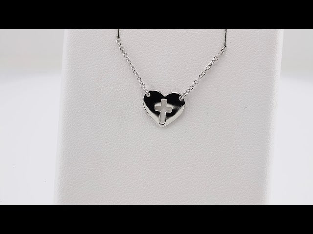 Pierced Cross Heart 16-18" Necklace
