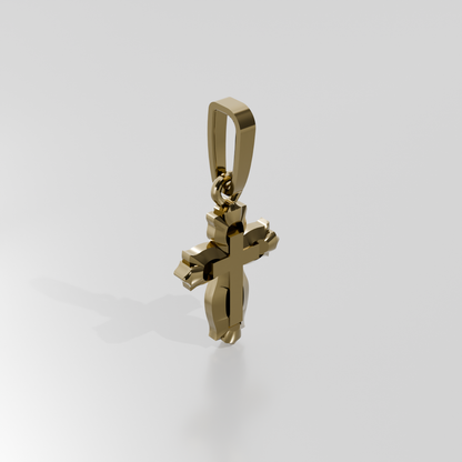 Cross Pendant, yellow left
