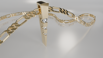 Modern Tapered Pendant with Diamonds