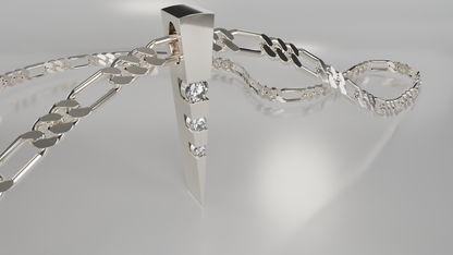 Modern Tapered Pendant with Diamonds