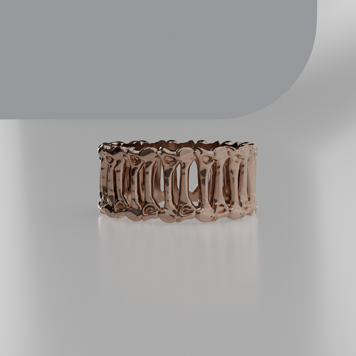 Skeleton Bone Band Ring - Rose - Side