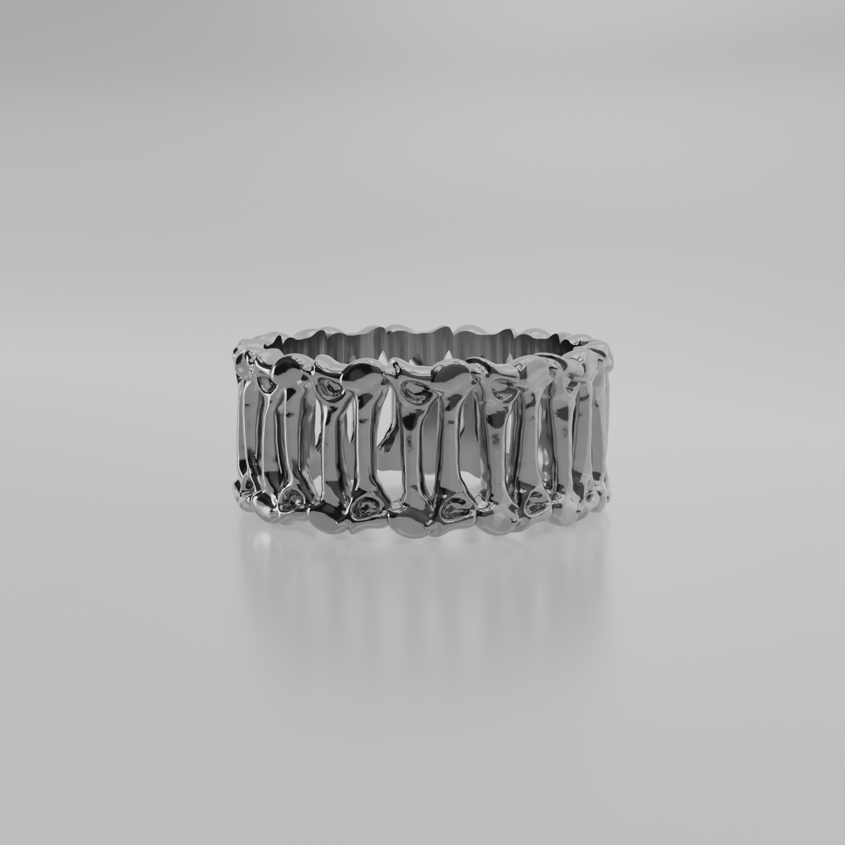 Skeleton Bone Band Ring - White - Turn