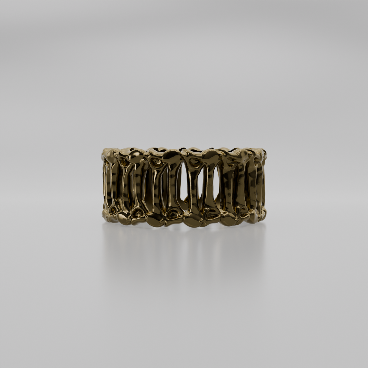 Skeleton Bone Band Ring - Yellow - Hero