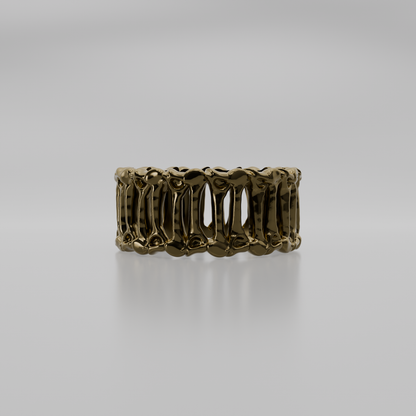 Skeleton Bone Band Ring - Yellow - Hero