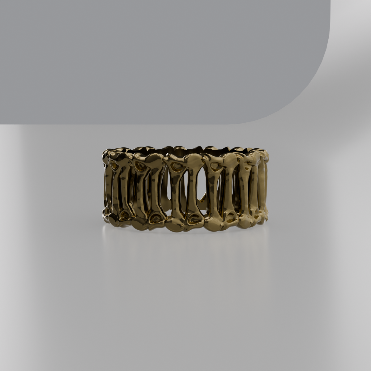 Skeleton Bone Band Ring - Yellow - Side