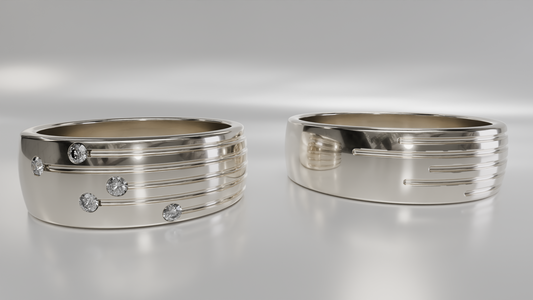 His and Hers Matching Gold Wedding Band Set